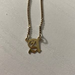 English pendant letter A necklace